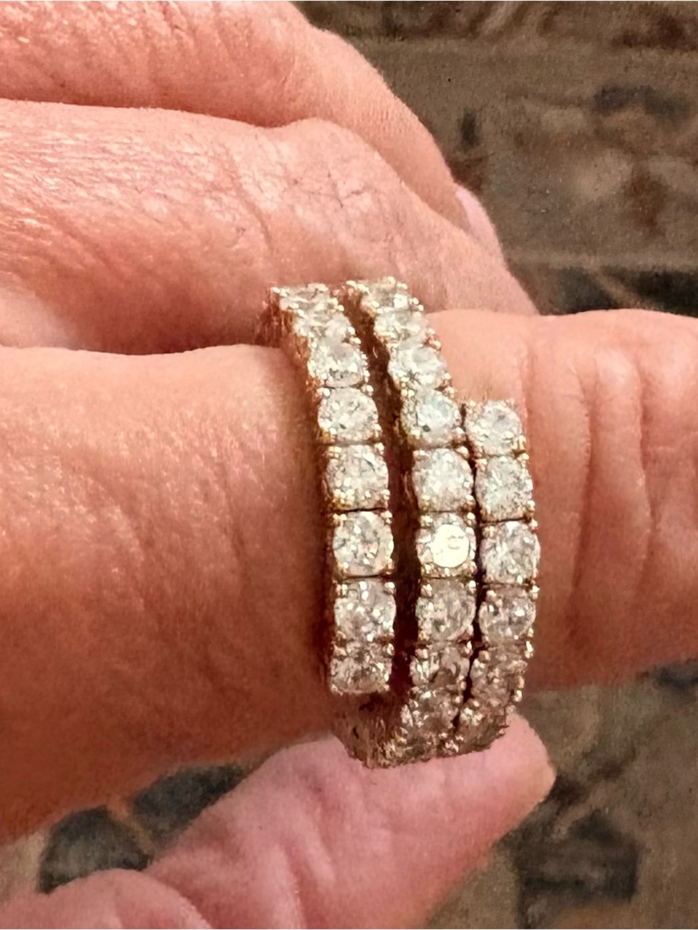 Nadri Matchpoint Flexible CZ Wrap Ring Gold Tone Size 8 NWOT